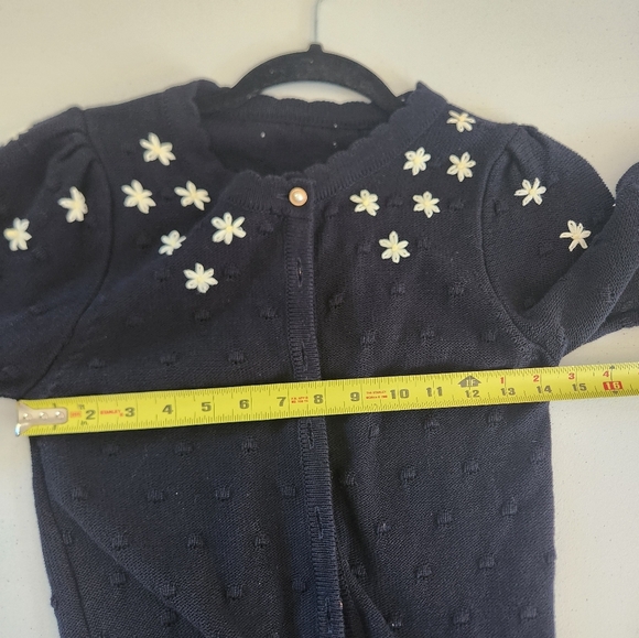 Heartloom X Revolve Bea Cardi Sweater Floral Embroidered Navy Size XS Preppy - Picture 9 of 11